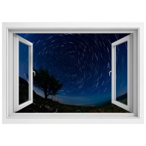 Ventana 3d estrellas en movimiento